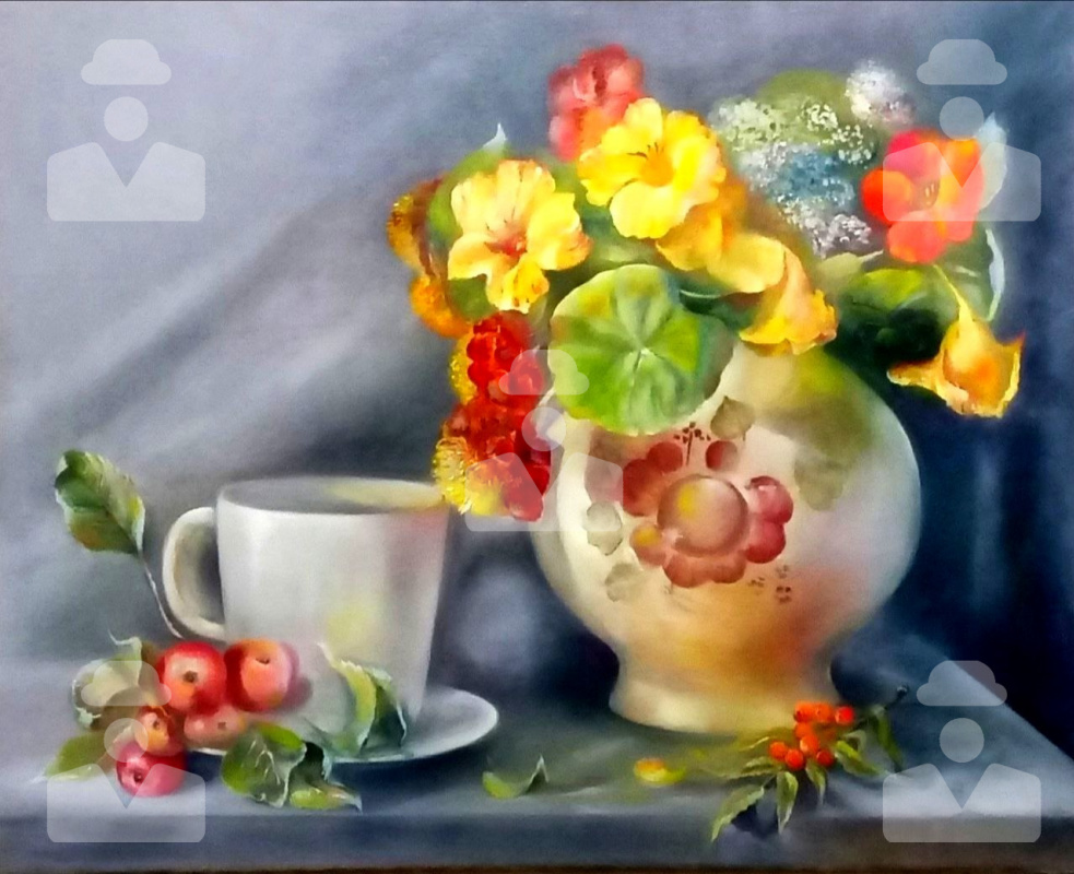 Irina Vladimirovna Berezina. Autumn still life with nasturtiums