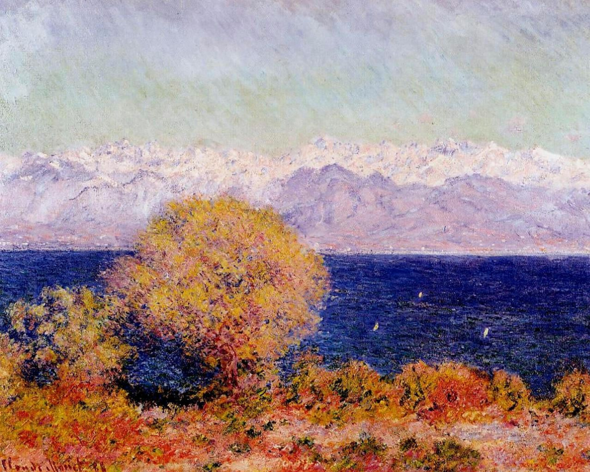 Views of the Bay and the coastal Alps, Antibes, 1888, 79×64 cm by