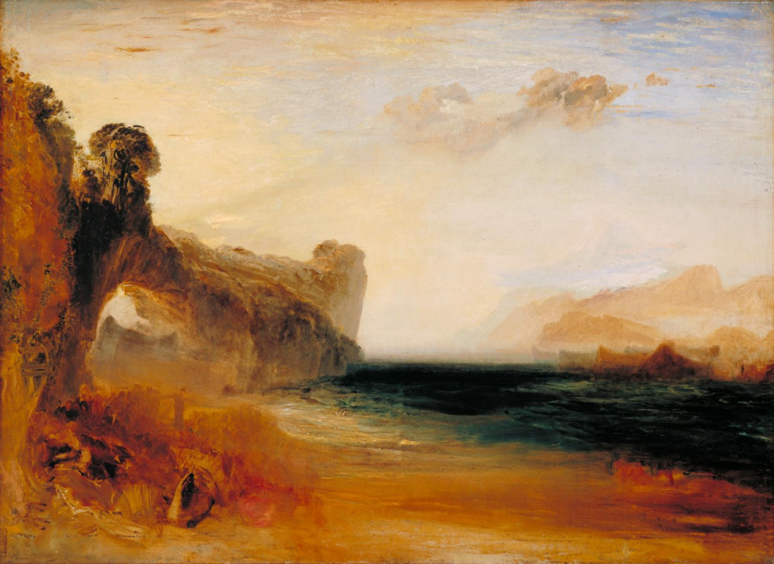 Joseph Mallord William Turner. Rocky Bay with classic shapes