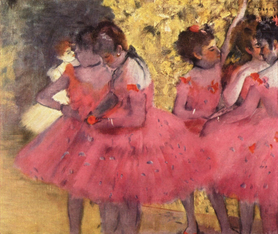 Edgar Degas. The Pink Dancers Before the Ballet