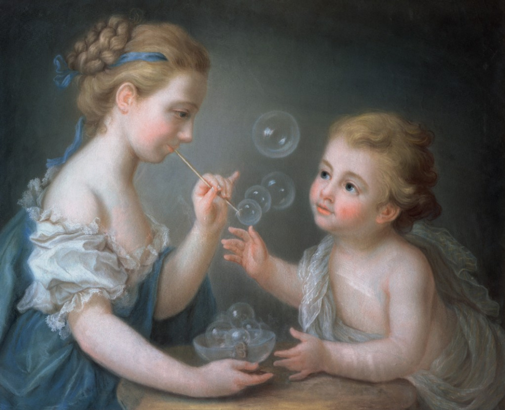 Jean-Etienne Liotard. Children blow soap bubbles