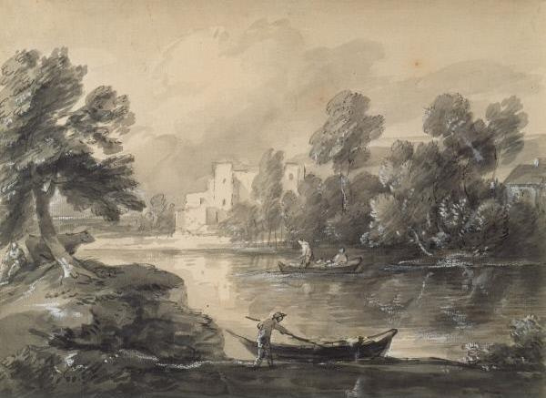 Thomas Gainsborough. Boats on the lake