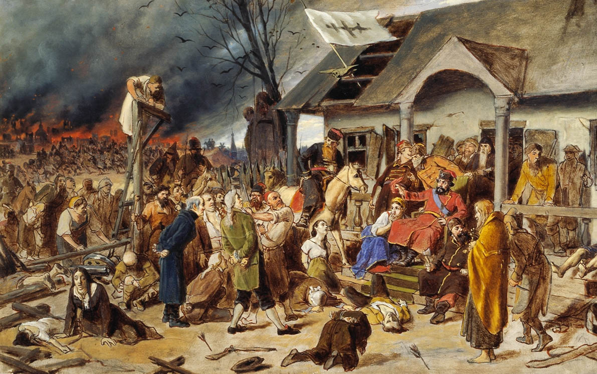 Vasily Grigorievich Perov. The Court Of Pugachev. Sketch for the painting