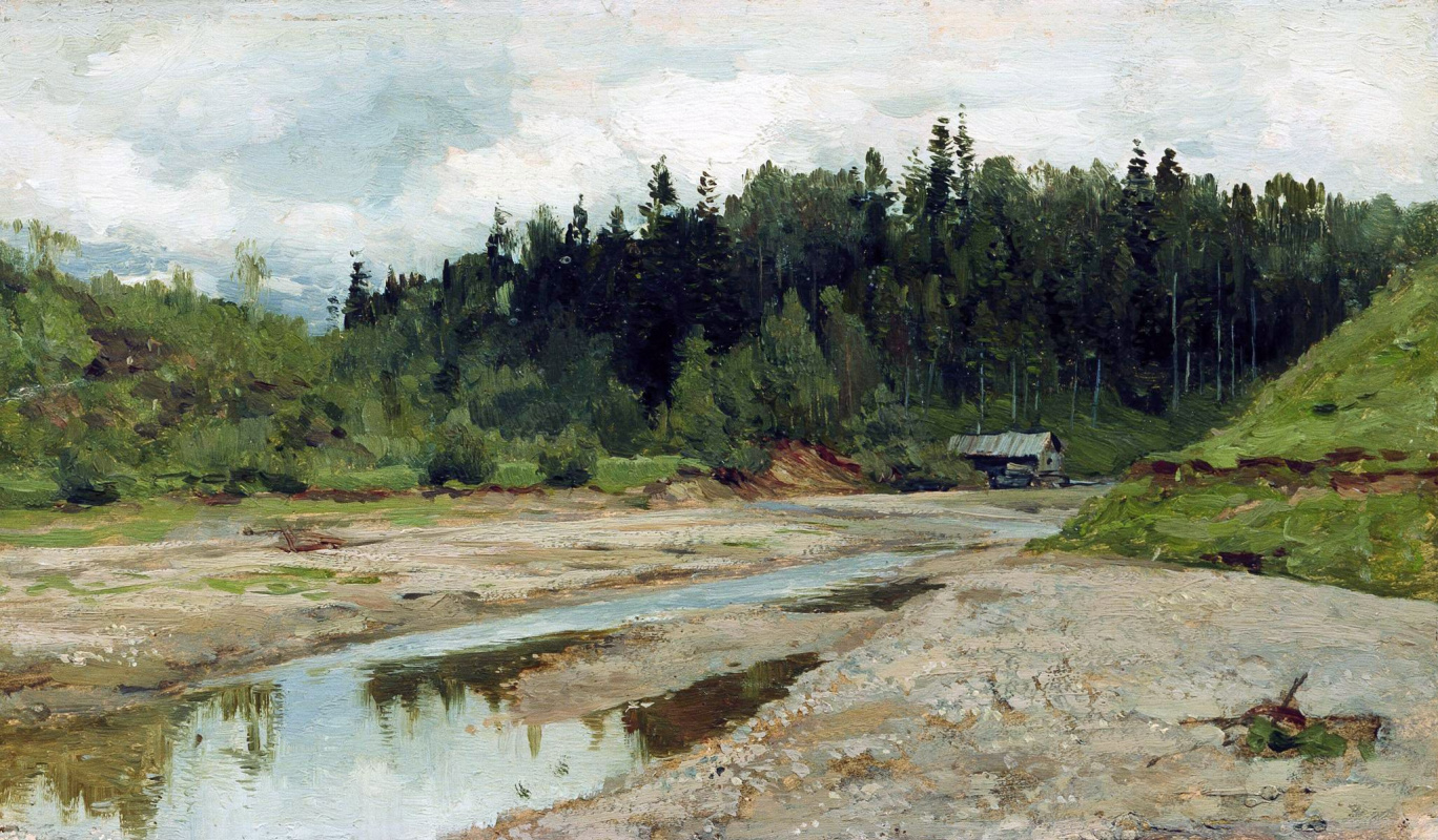 Isaac Levitan. Forest river. A sketch for the painting "the bell"