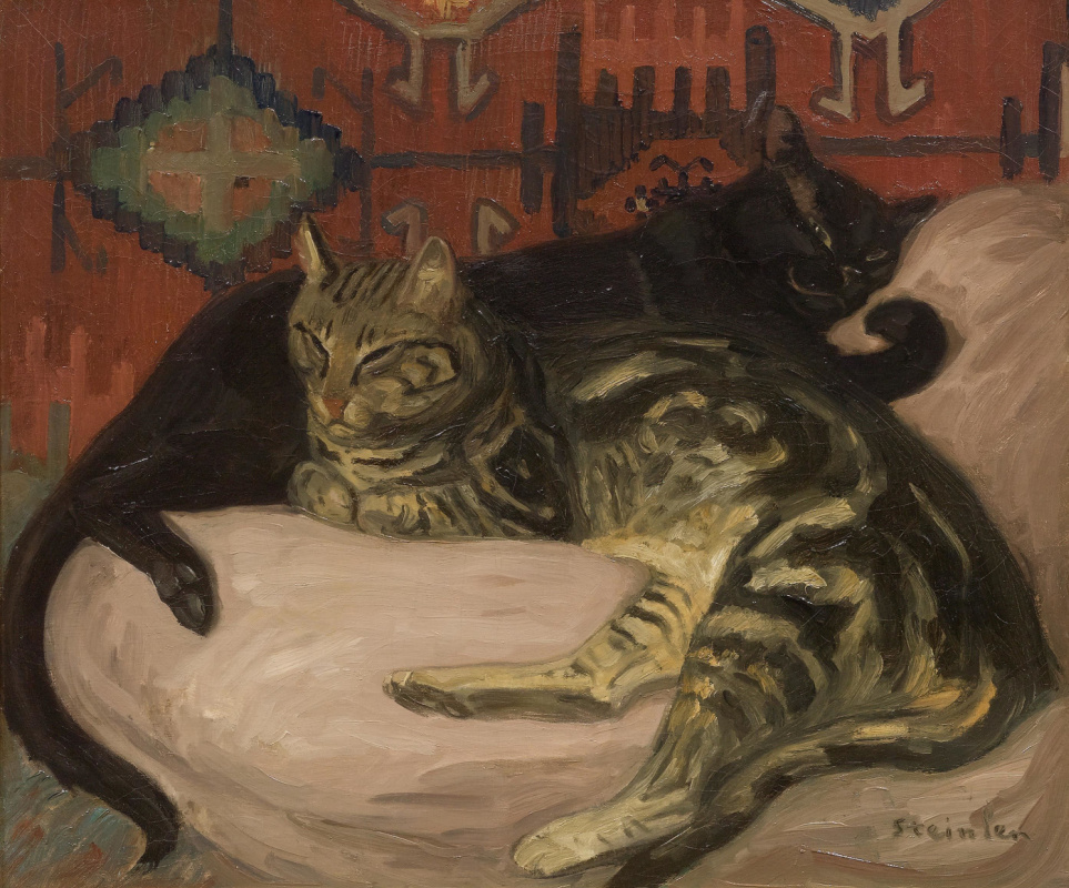 Theophile-Alexander Steinlen. Lying cats