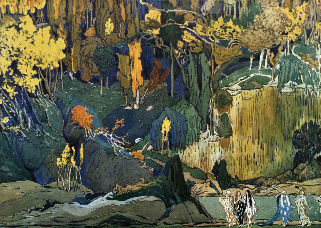 Lev (Leon) Bakst. L'après-midi d'un faune (The Afternoon of a Faun) ballet set design