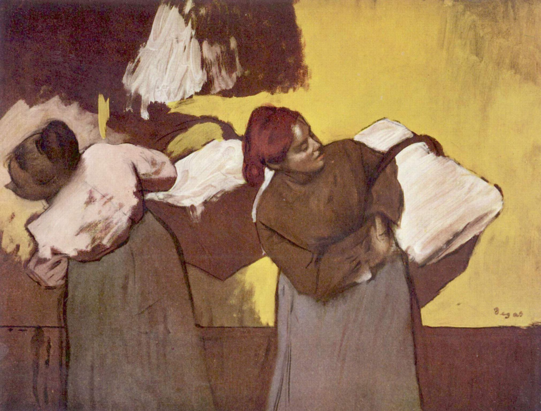 Edgar Degas. Laundresses carrying linen in town