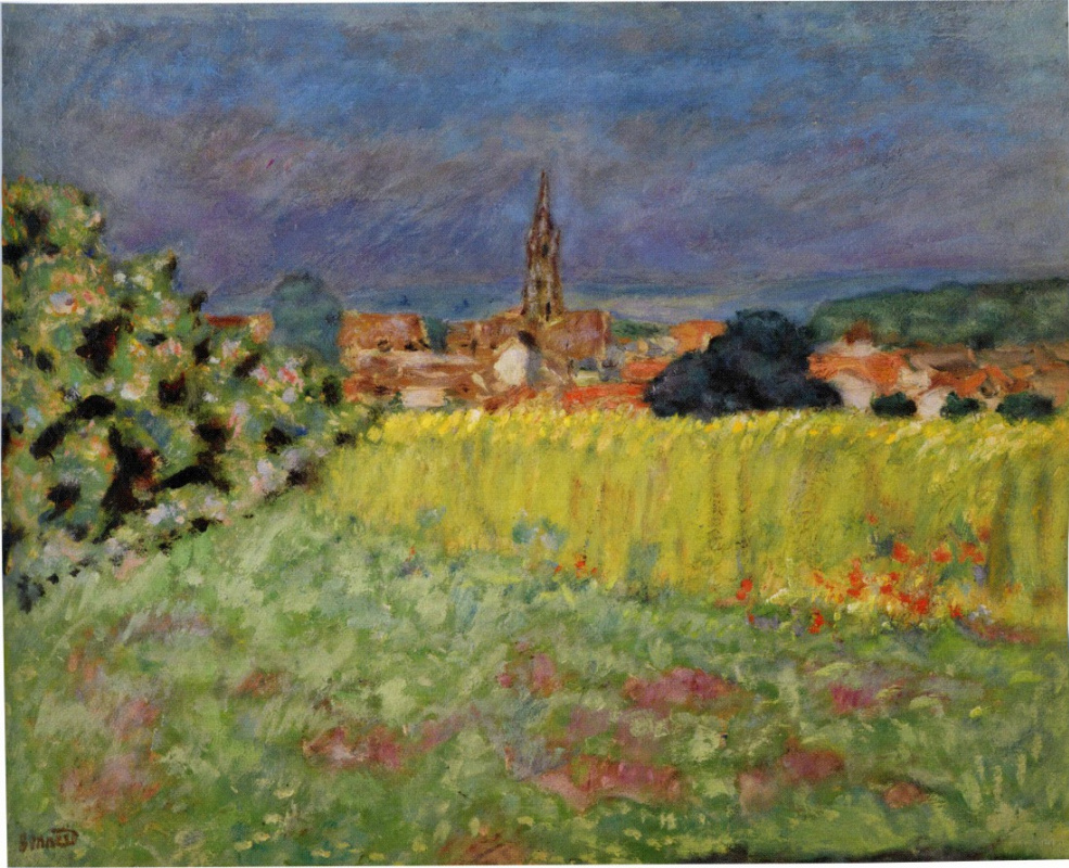 Pierre Bonnard. Wheat field in front of the church