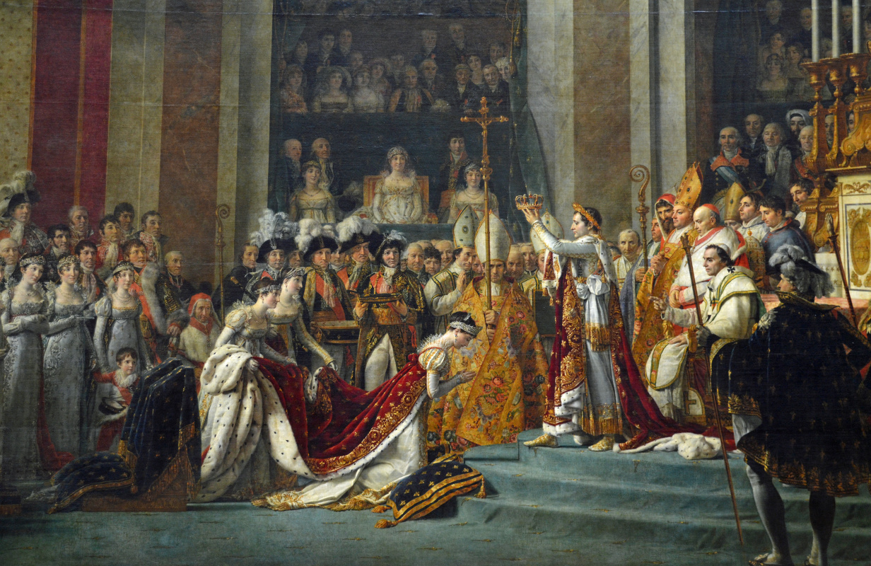The coronation of Napoleon in Notre Dame Cathedral on 2 December 1804