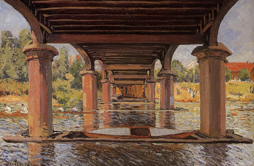 Alfred Sisley. Under the bridge at HAMPTON Court