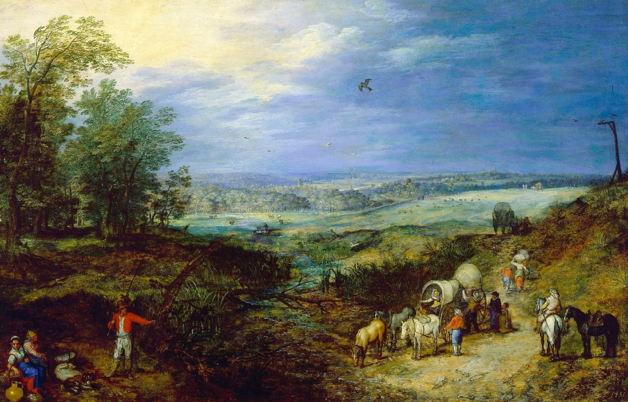 Jan Bruegel The Elder. Landscape with the peasants. About 1604