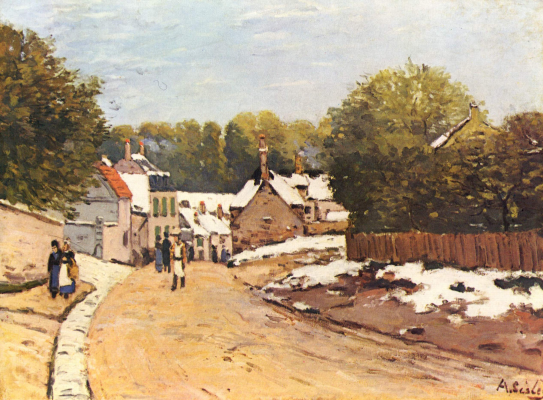 Alfred Sisley. First snow in Louveciennes