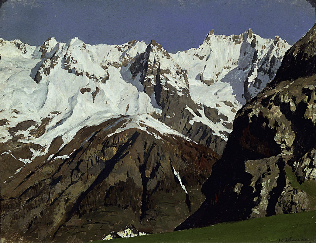 Isaac Levitan. The chain of mountains. Blanc