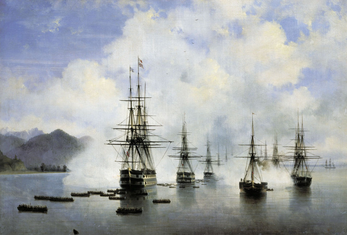 Ivan Aivazovsky. Landing N. N. Rajewski at Subashi