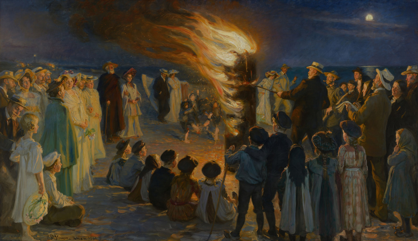 Peder Severin Krøyer. Summer bonfire on the beach in Skagen