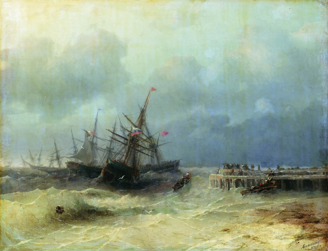 Ivan Aivazovsky. Fleeing from the storm