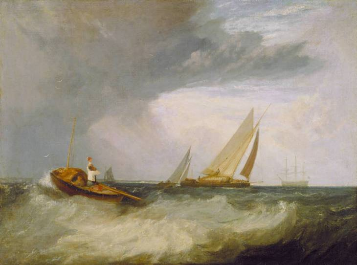 Joseph Mallord William Turner. Fisherman from Soberness hailing the ship from Whitstable