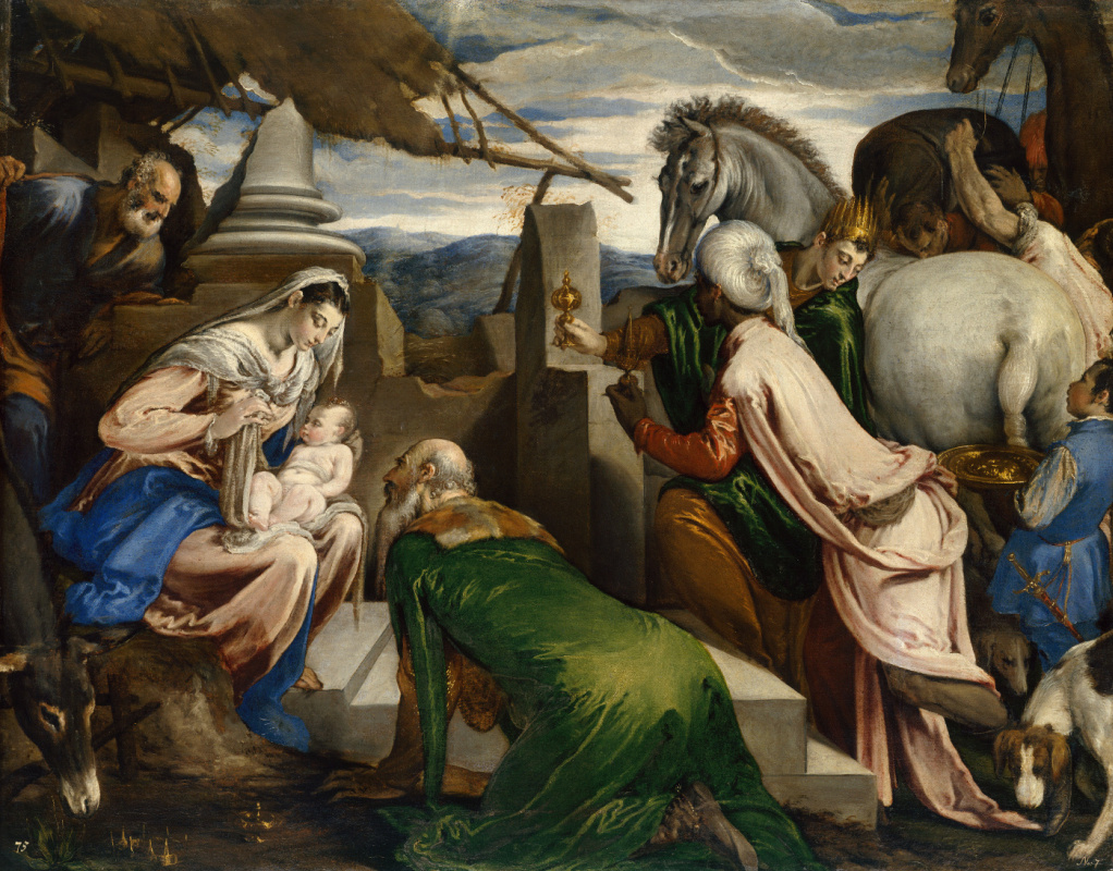 Jacopo da Ponte Bassano. The adoration of the Magi