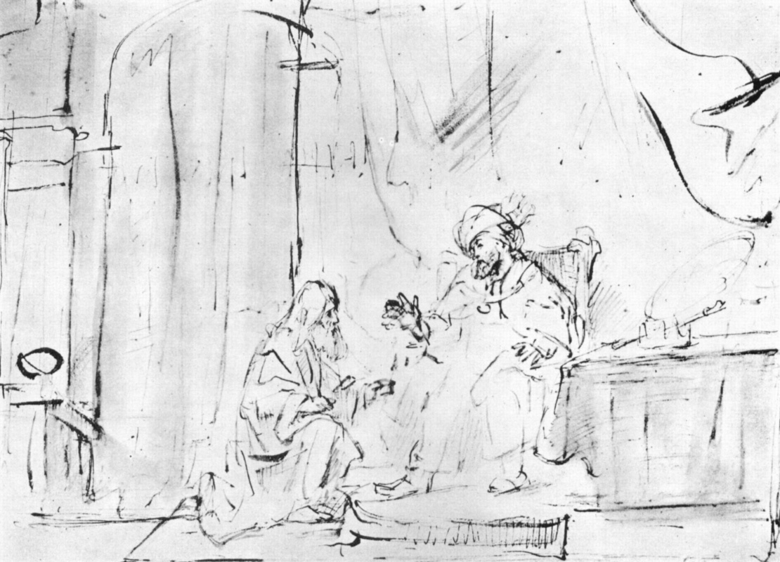 Rembrandt Harmenszoon van Rijn. The prophet Nathan before David