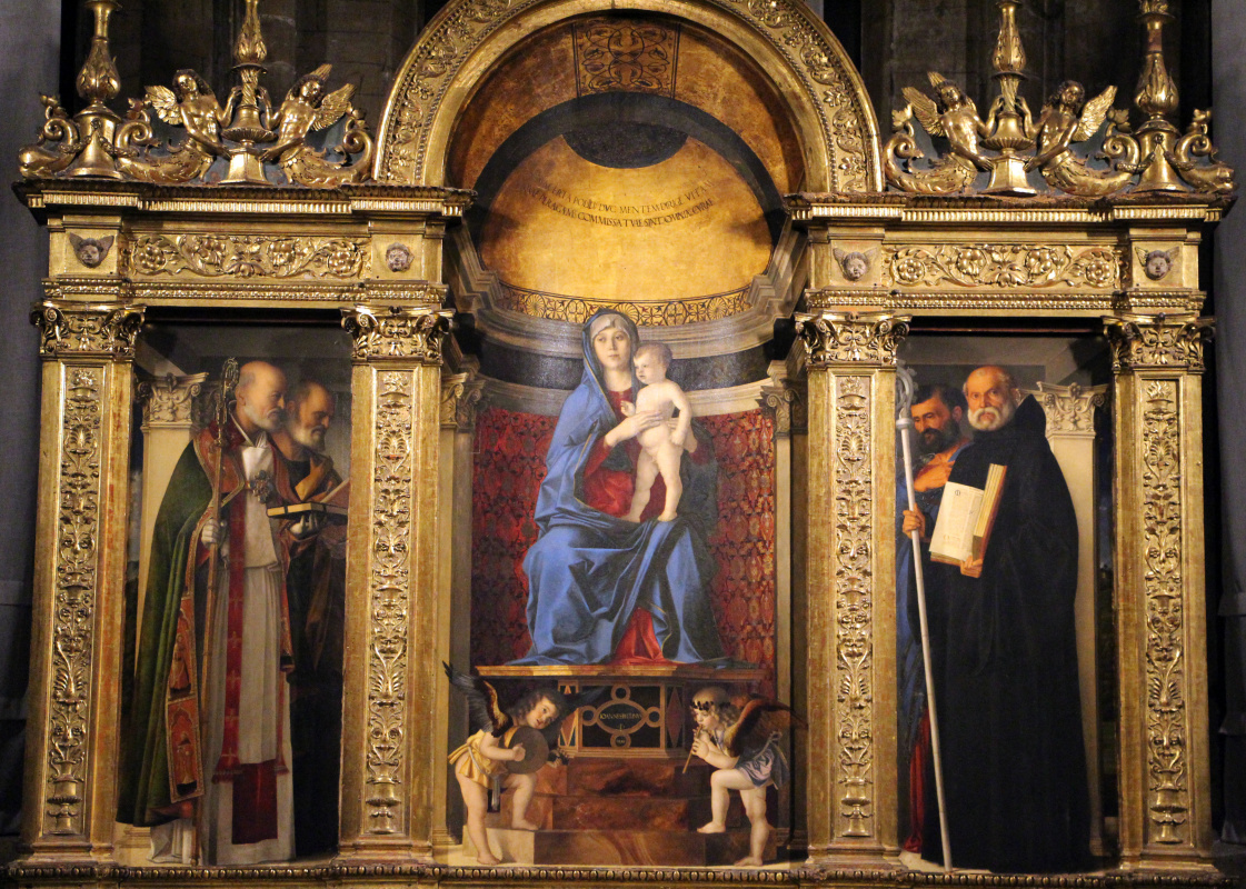 Giovanni Bellini. Madonna with saints. Triptych of the Cathedral of Santa Maria Gloriosa dei Frari