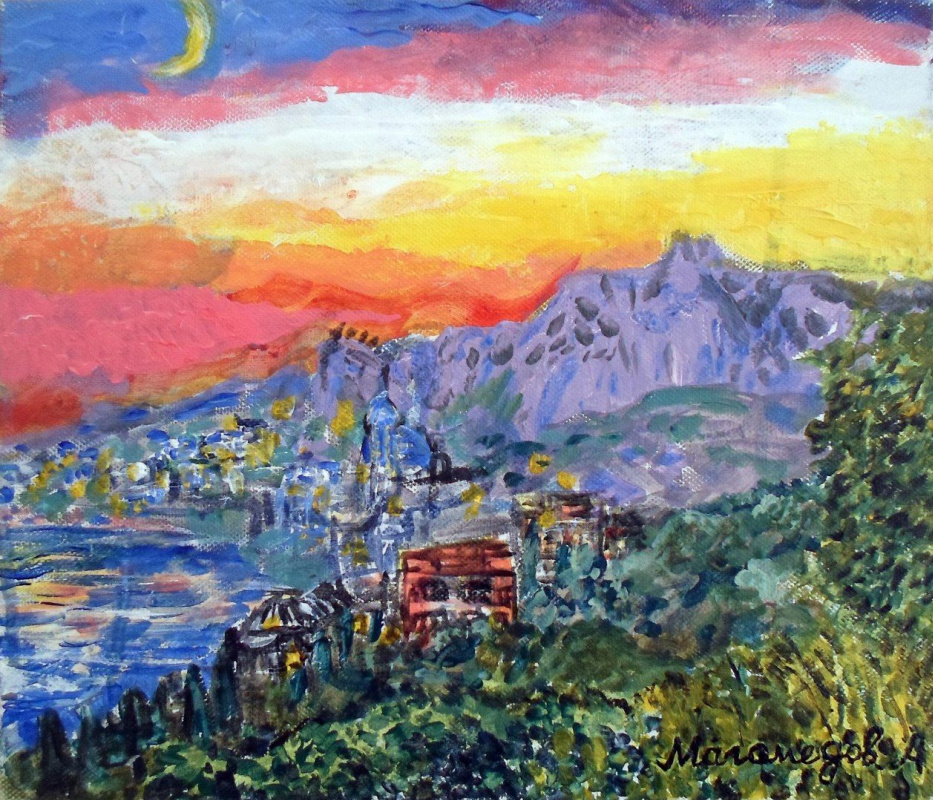 Alexey Magomedov. "Aï-Petri au coucher du soleil"