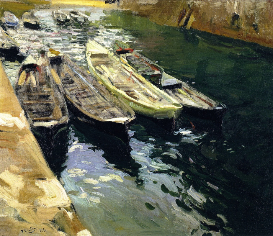 Joaquin Sorolla. Fishing boats, port of Zarauz