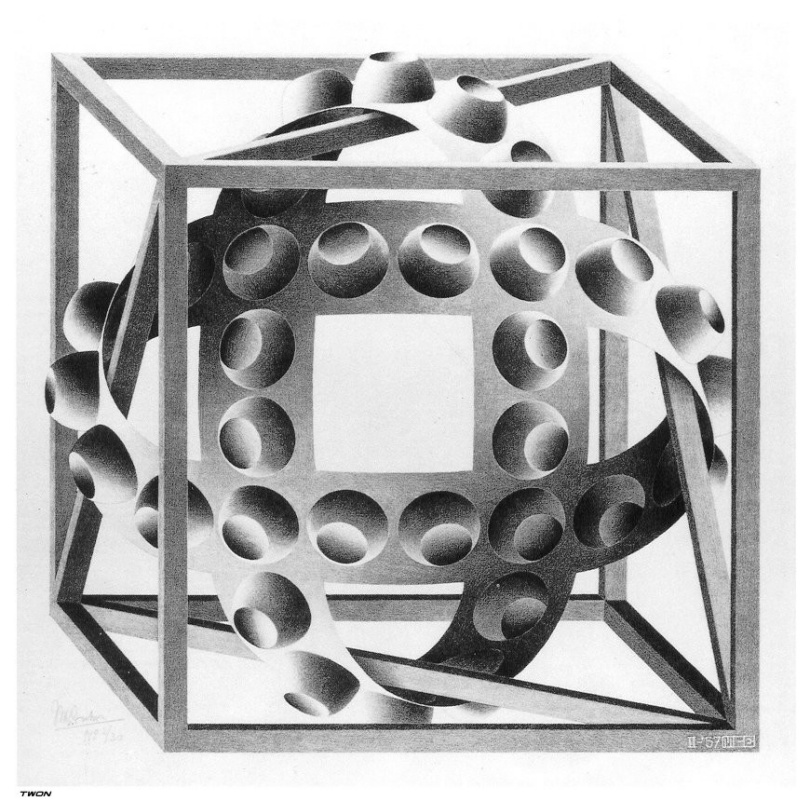 Maurits Cornelis Escher. Magic Ribbon Cube