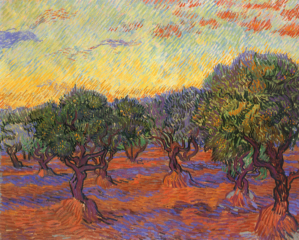Vincent van Gogh. Olive grove, orange sky