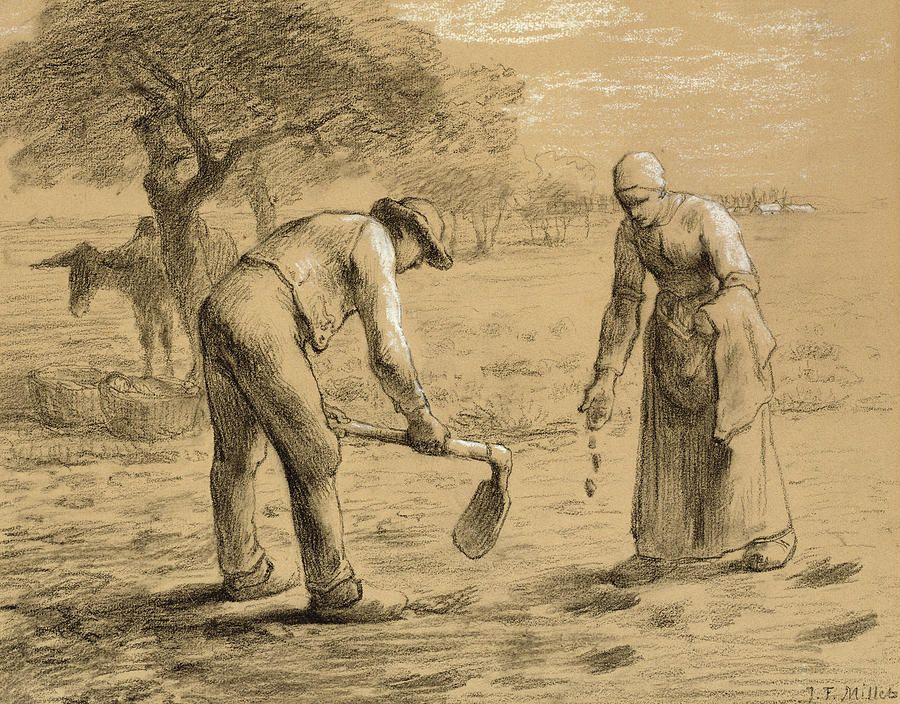 Jean-François Millet. Contadini che piantano patate