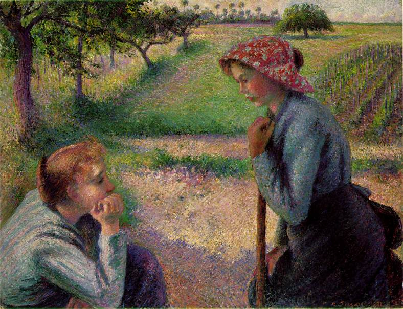 Camille Pissarro. Two young peasant women