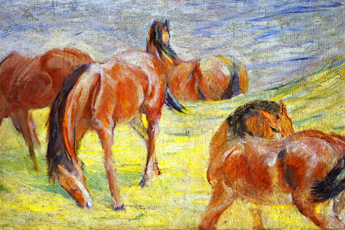 Franz Mark. Horses in the pasture