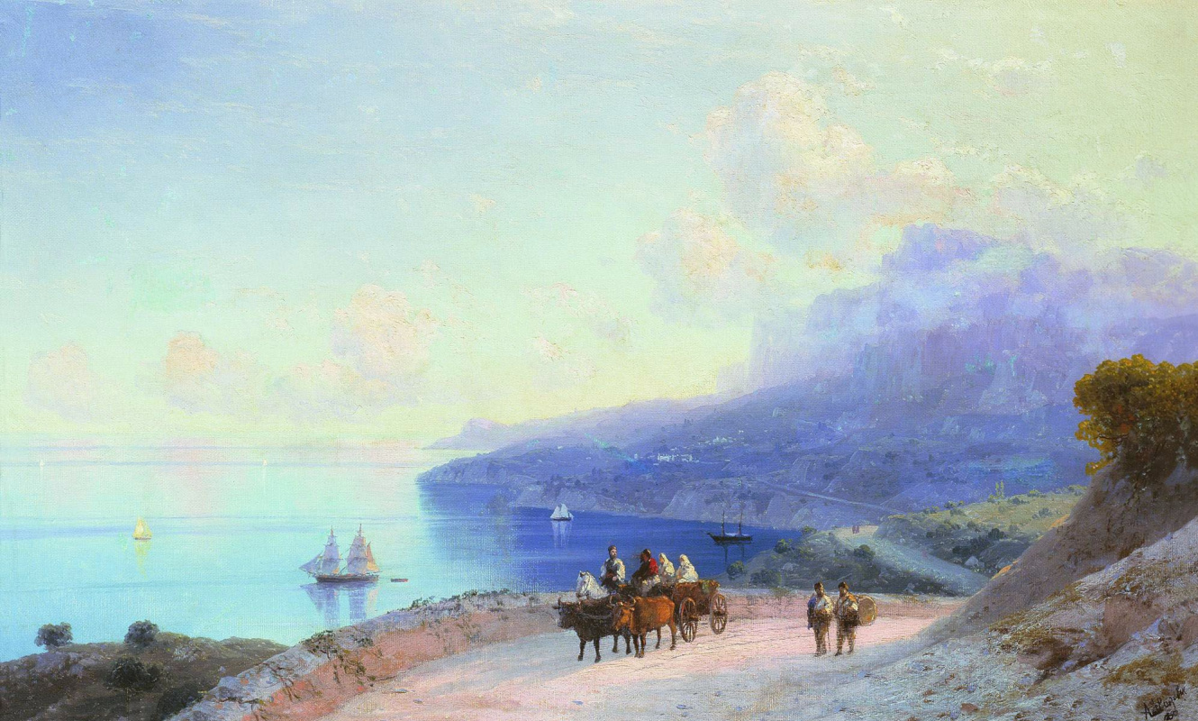 Ivan Aivazovsky. A sea shore. The Crimean coast from ay - Petri
