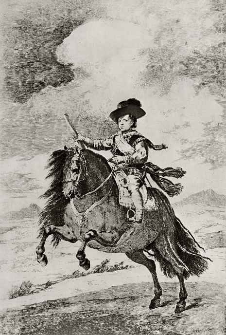 Francisco Goya. Equestrian portrait of Prince Balthasar Carlos, son of Philip IV, velázquez