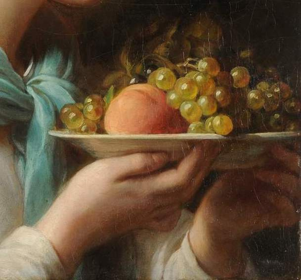 Franz Xaver Winterhalter. Girl with fruit. Fragment