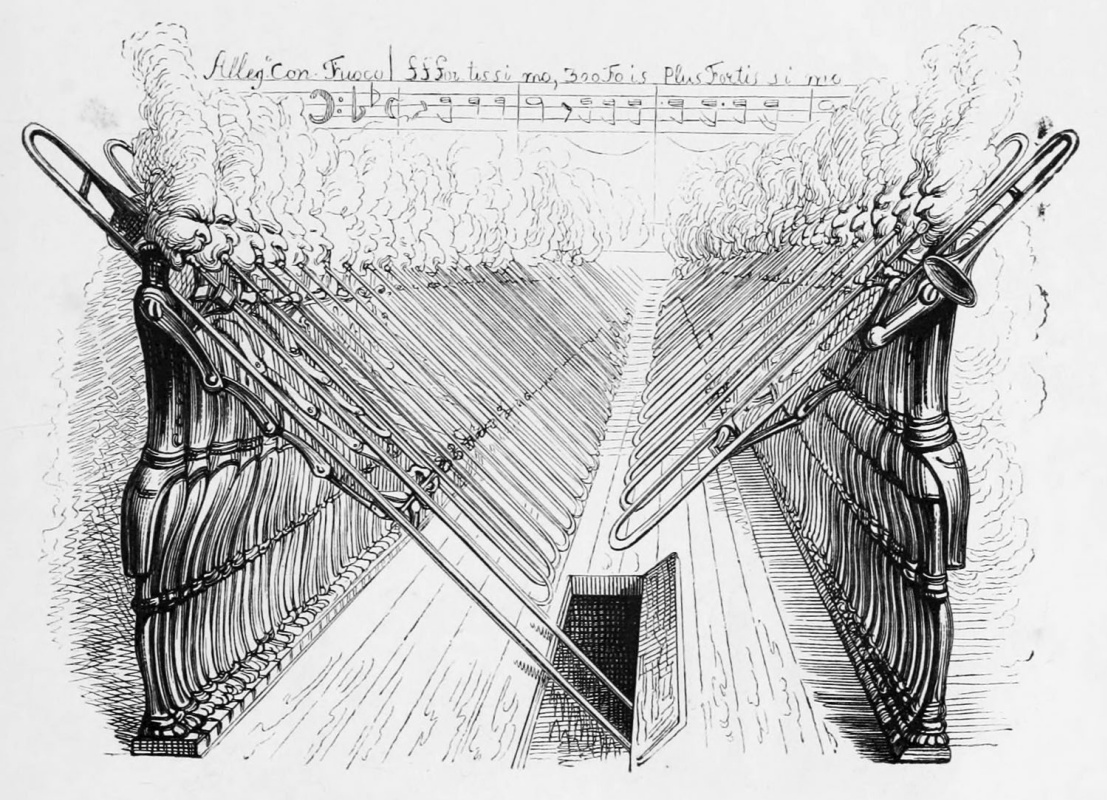 Jean Ignace Isidore Gérard Grandville. Melody for 200 trombones. A series of "Other World"