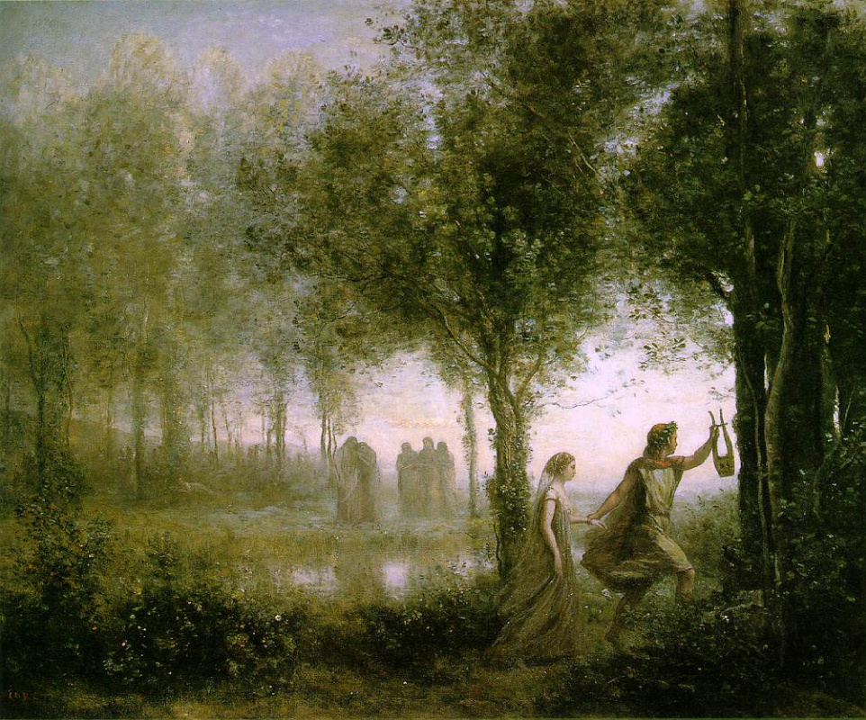 Camille Corot. Orpheus Leading Eurydice of the Underworld