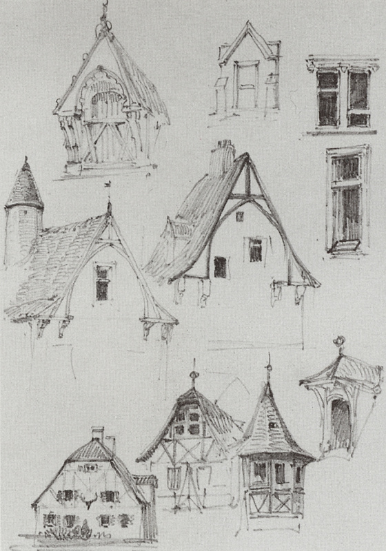 Vasily Polenov. Architectural sketches. From traveling in Germany. Sketches