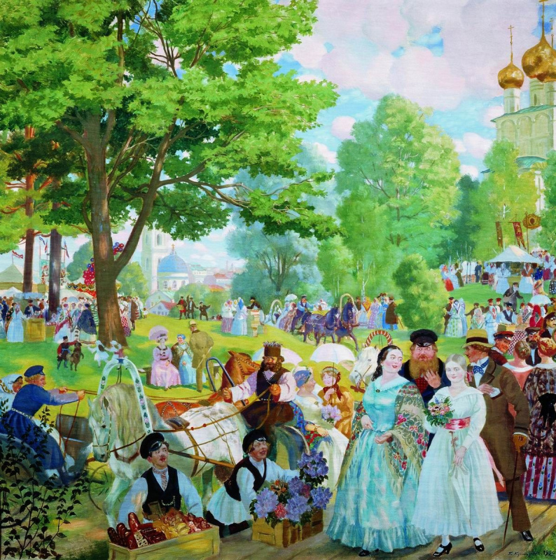 Boris Kustodiev. The day of Pentecost