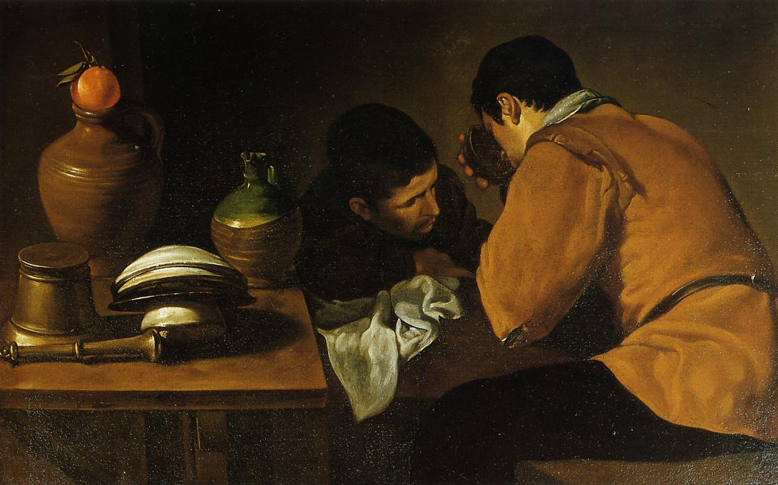Diego Velazquez. Two young men at the table