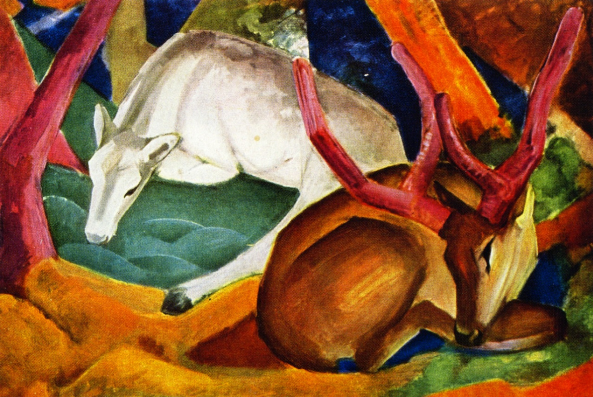 Franz Marc. Hirsch im Wald