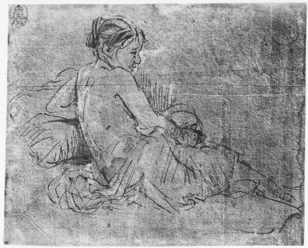 Рембрандт Харменс ван Рейн. Полуобнажённая молодая женщина