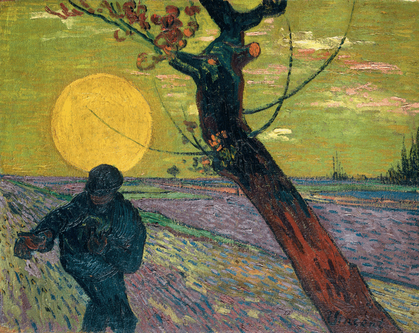 Vincent van Gogh. The sower in sunset light
