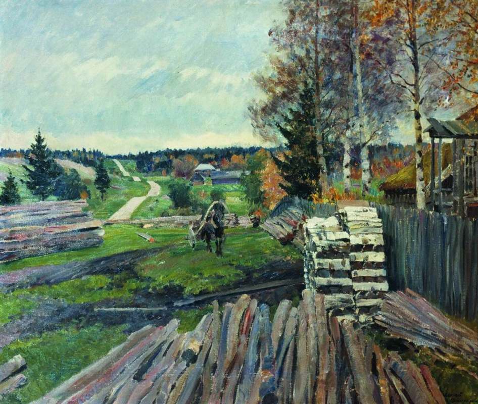 Sergey Arsenievich Vinogradov. Paysage de latgale. Autoroute