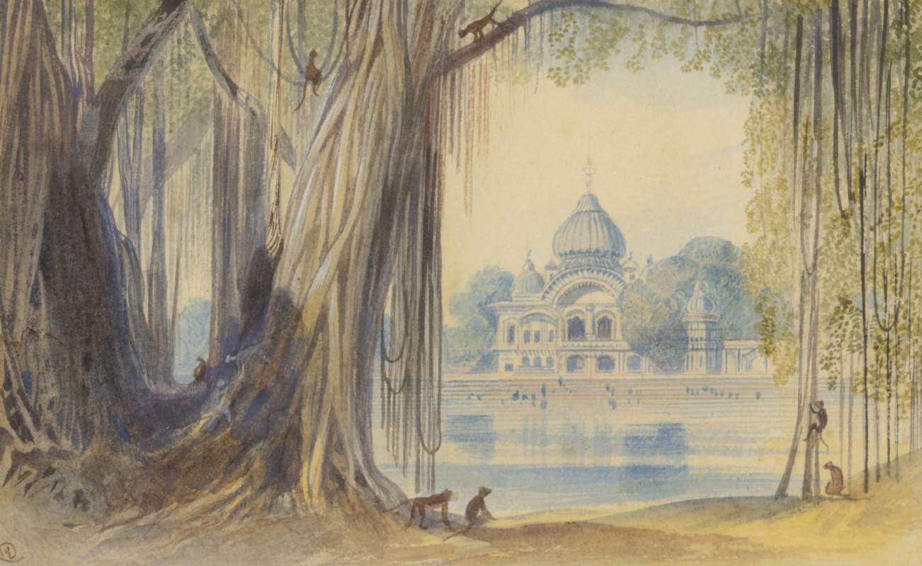 Edward Lear. Temple in india