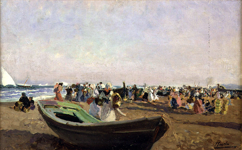 Joaquin Sorolla. The beach of Valencia, fisherwomen