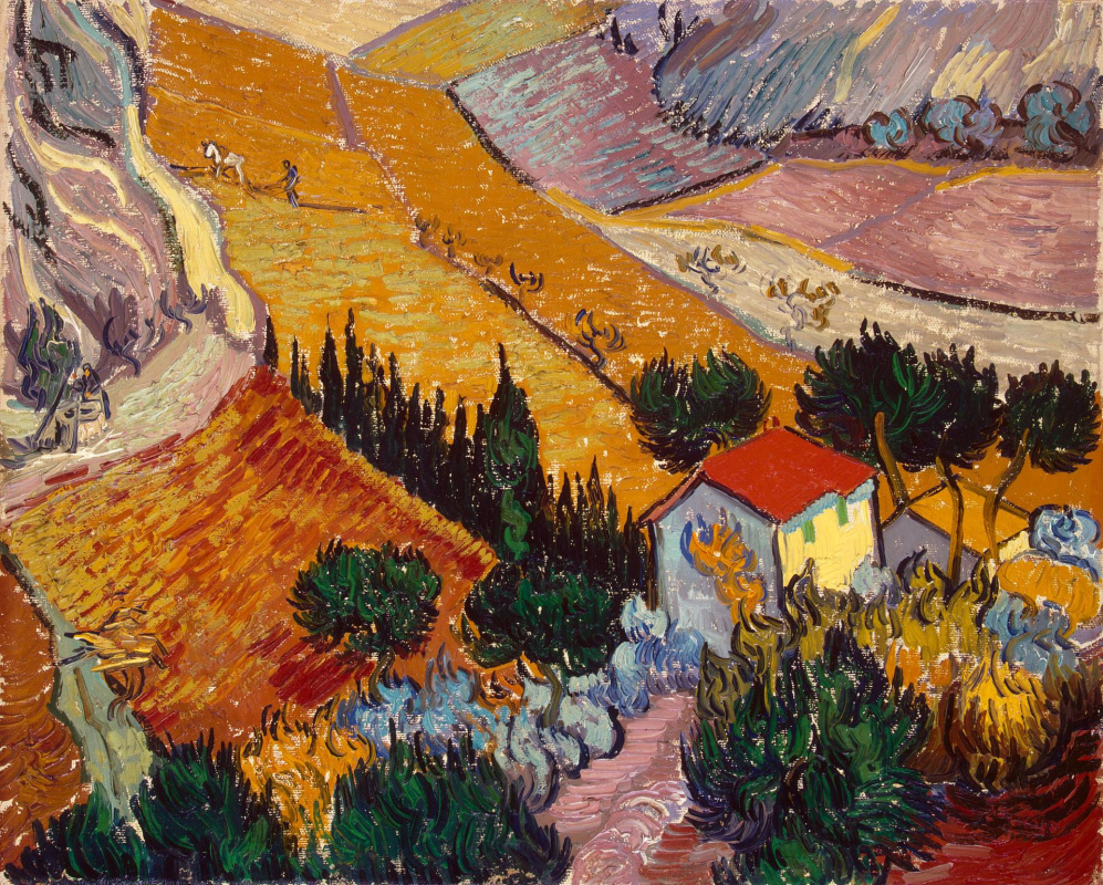 Вінсент Ван Гог. Пейзаж с домом и пахарем