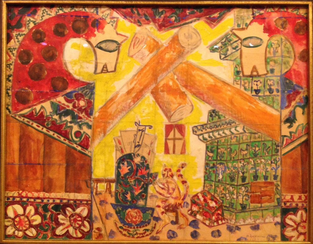 Mikhail Larionov. Sketch of scenery "Russian fairy tales", the production of "Kikimora"