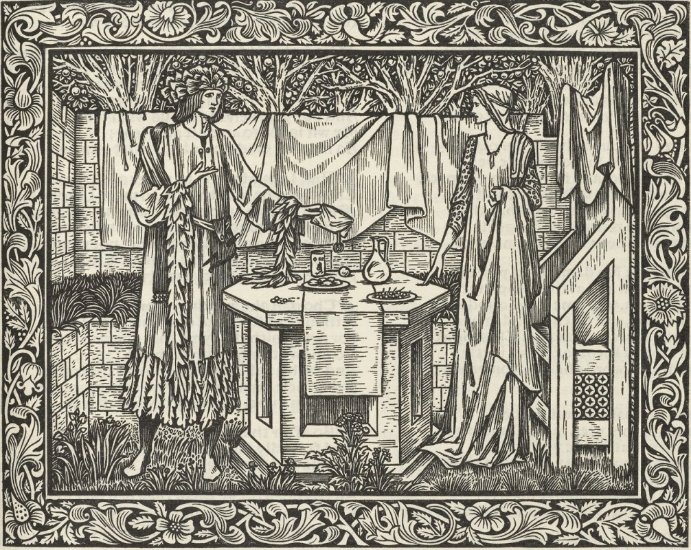 Уильям Моррис. Jeffrey Chaucer收集Kelmscott印刷机的插图