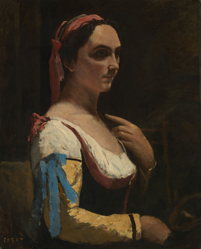 Camille Corot. Italian or Woman with yellow sleeves