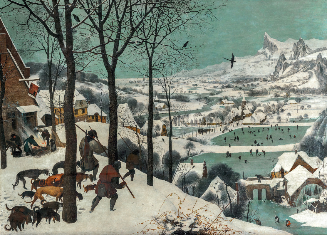 Pieter Bruegel The Elder. Hunters in the snow